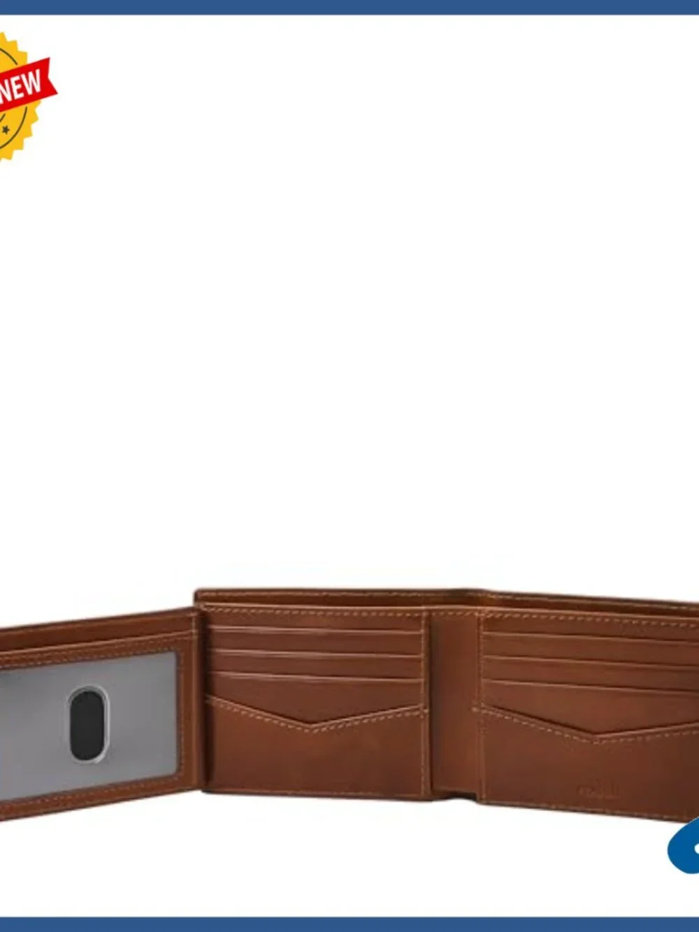 Genuine Leather Bifold Wallet with ID Window and Card Slots